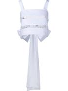 Rochas Top With Oversized Bow And Lace Panels