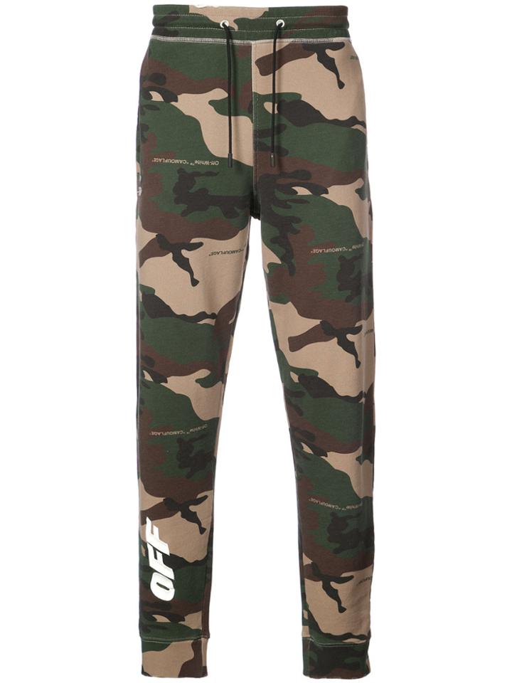 Off-white Camouflage Print Sweatpants - Brown