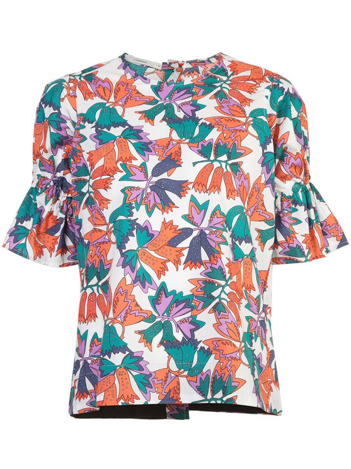 Lareida Graphic Print Flared Sleeve Top - Multicolour