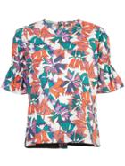 Lareida Graphic Print Flared Sleeve Top - Multicolour