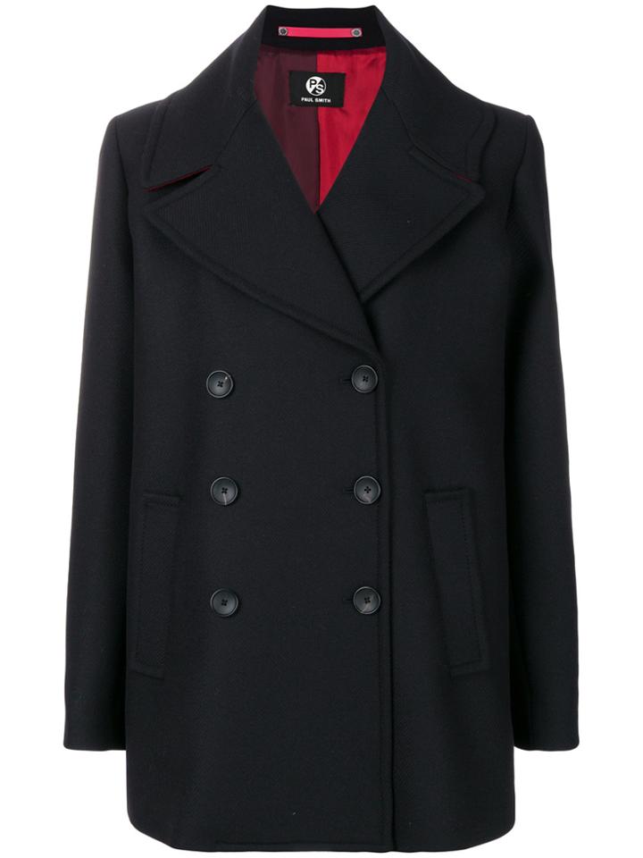 Ps By Paul Smith Button Up Coat - Black