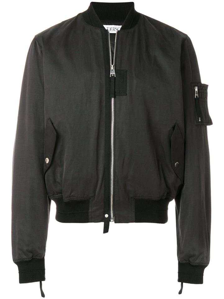 Jw Anderson Cropped Bomber Jacket - Black