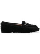 Tod's Faux Fur Loafers - Black