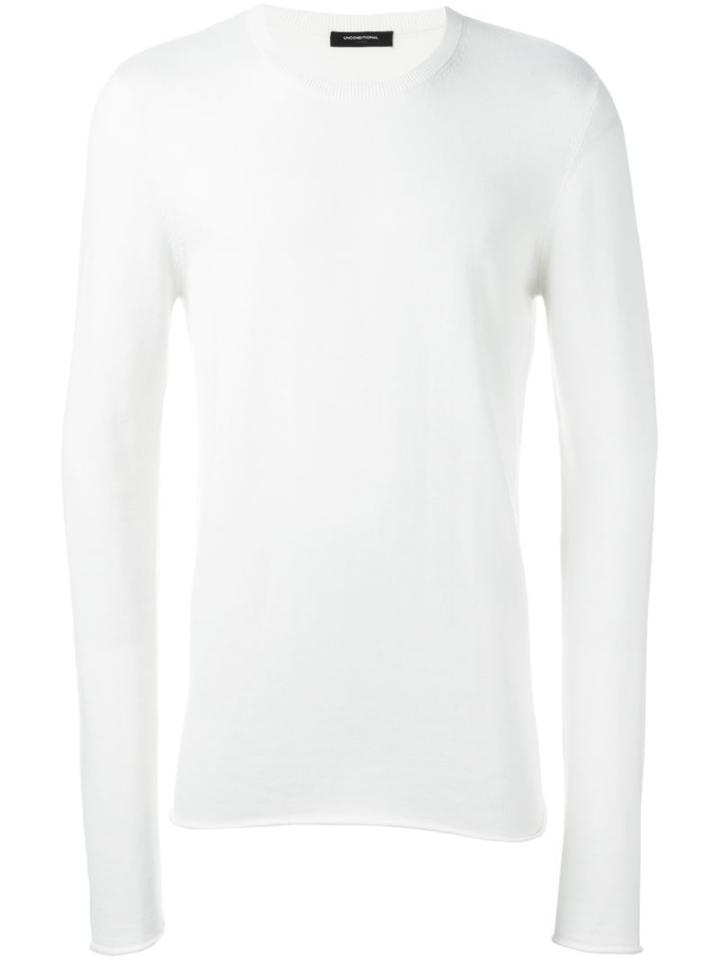 Unconditional Long Sleeved Jumper, Men's, Size: Large, White, Cotton/cashmere