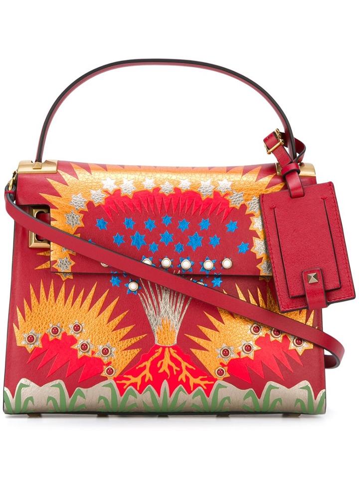 Valentino Small 'my Rockstud Volcano' Tote, Women's, Red