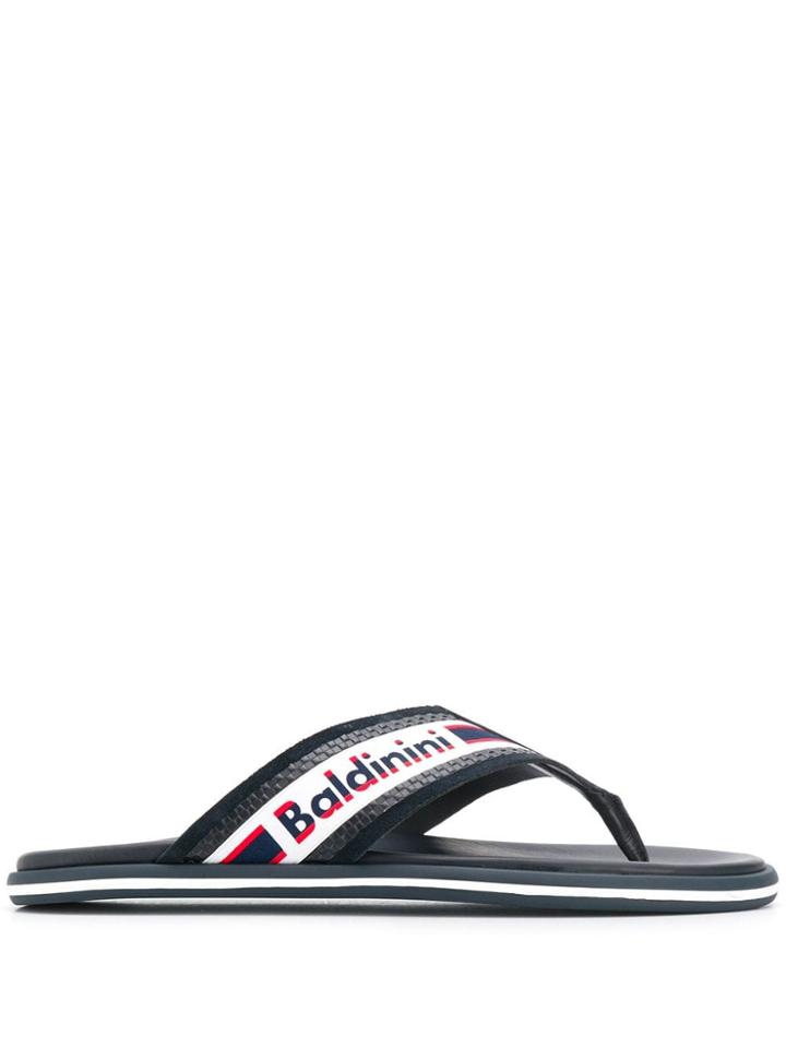 Baldinini Woven Logo Slides - Blue