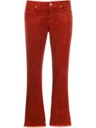 Two Denim Corduroy Cropped Trousers - Red