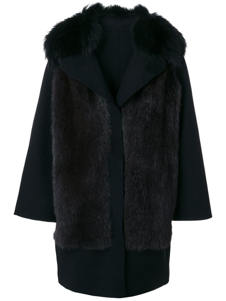 S.w.o.r.d 6.6.44 Fur Trim Coat - Black