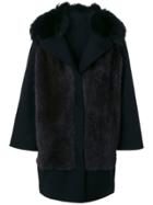 S.w.o.r.d 6.6.44 Fur Trim Coat - Black