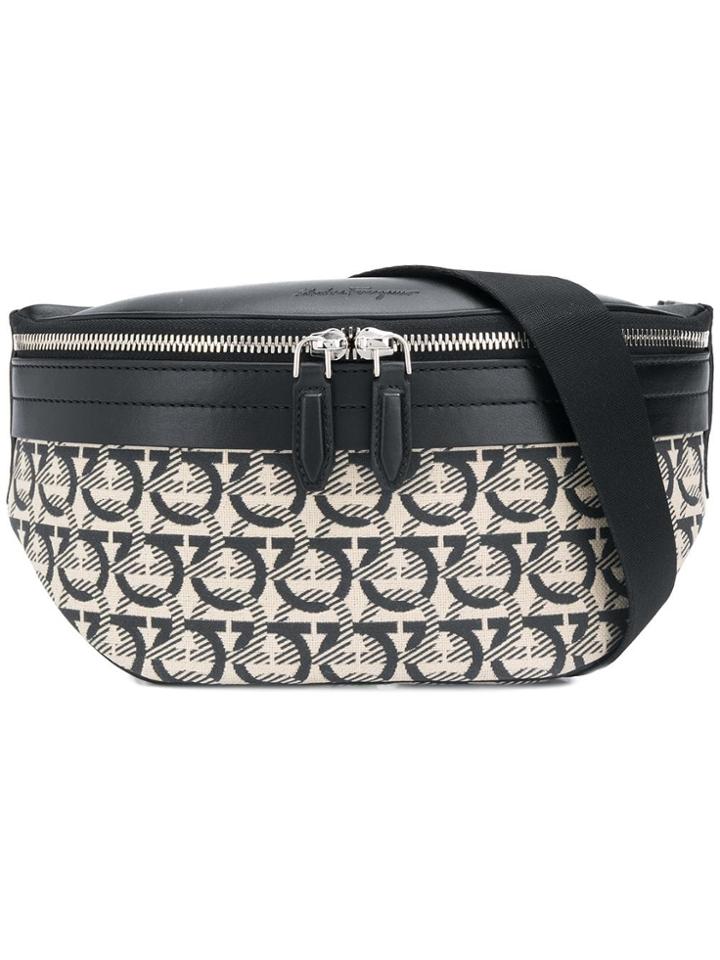 Salvatore Ferragamo Gancio Monogram Print Belt Bag - Black