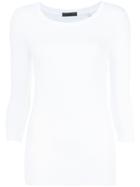 Atm Anthony Thomas Melillo 'ballet Neck' Ribbed Top, Women's, Size: Small, White, Spandex/elastane/modal