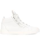 Giuseppe Zanotti Design Side Zip Hi-top Sneakers, Men's, Size: 42, White, Rubber/leather