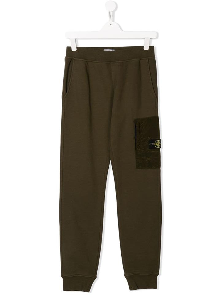 Stone Island Junior Logo Track Trousers - Green