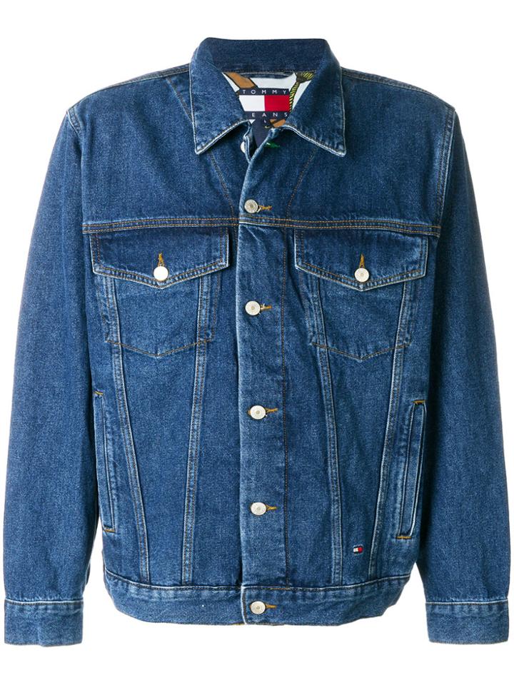 Tommy Jeans Embroidered Denim Jacket - Blue