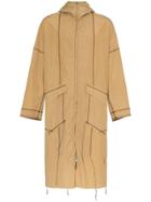 Sulvam Long Sleeve Zip Up Rain Coat - Brown