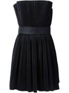 Capucci Pleated Strapless Dress - Black