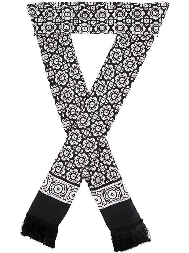 Dolce & Gabbana Printed Scarf, Men's, Black, Silk