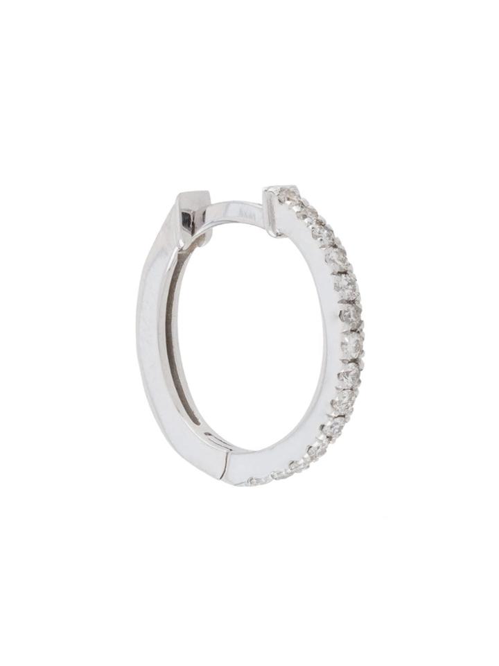 Botier 18kt White Gold Diamond Huggie Hoop - Silver