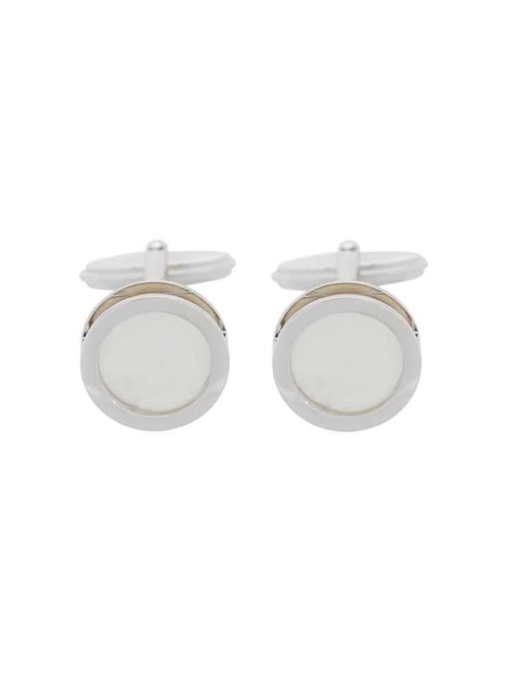 Lanvin Contrast Geometric Cufflinks - White