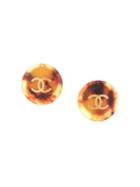 Chanel Pre-owned 1997 Tortoiseshell Round Cc Earrings - Brown