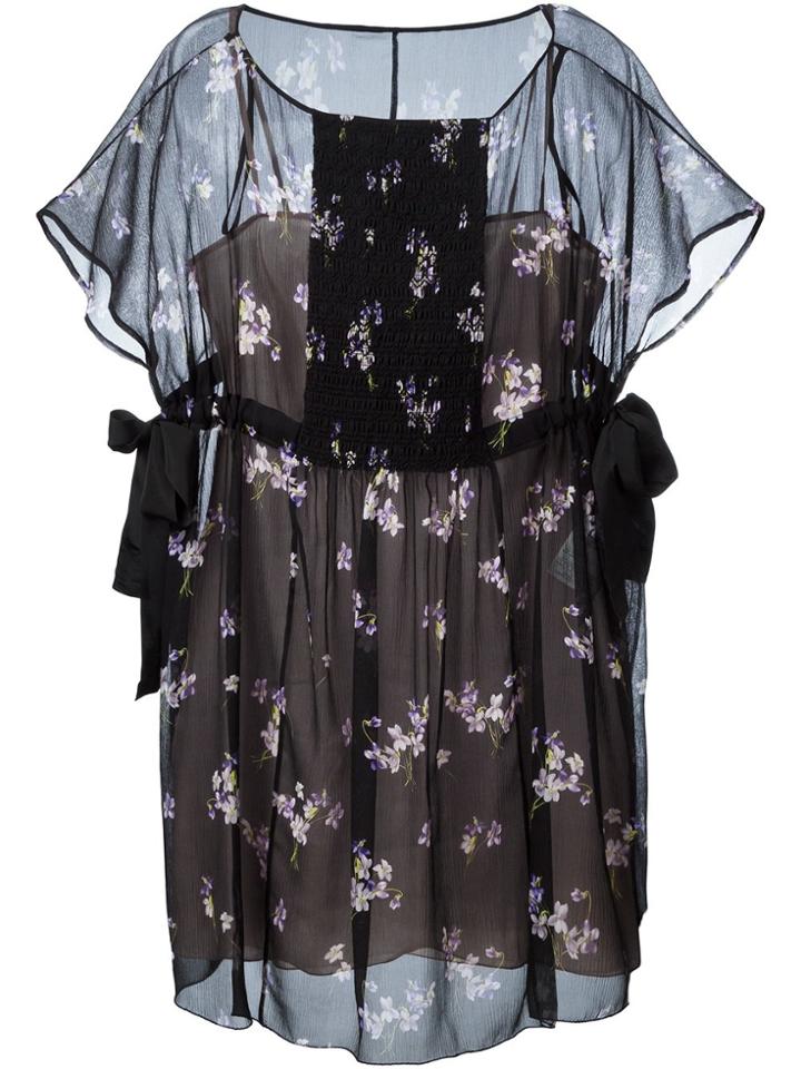 Red Valentino Printed Short Dress - Black