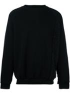 Cottweiler Contrast Texture Detail Sweatshirt, Men's, Size: Xl, Black, Cotton/polyester