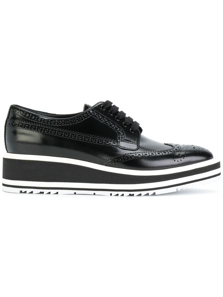 Prada Lace-up Derby Shoes - Black