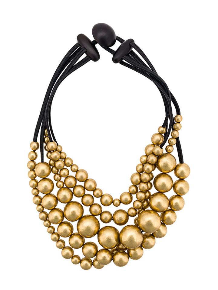 Monies Oversized Beads Necklace - Black
