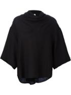 Damir Doma Cowl Neck Wide Fit T-shirt, Men's, Size: Medium, Black, Linen/flax/viscose