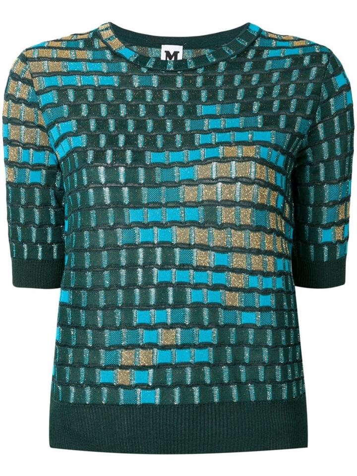 M Missoni Check Knit Top - Blue