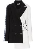 Charm's X Kappa Logo Detail And Asymmetric Hem Blazer Jacket - Black