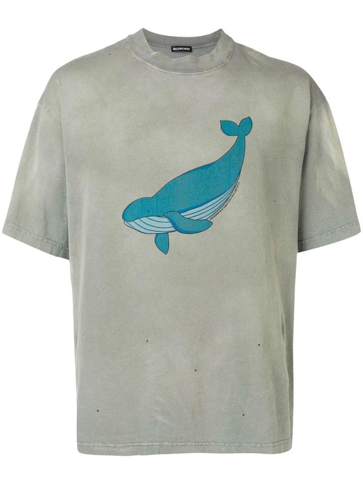 Balenciaga Whale Print T-shirt - Green