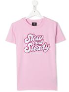 My Brand Kids Teen Embroidered Slogan T-shirt - Pink
