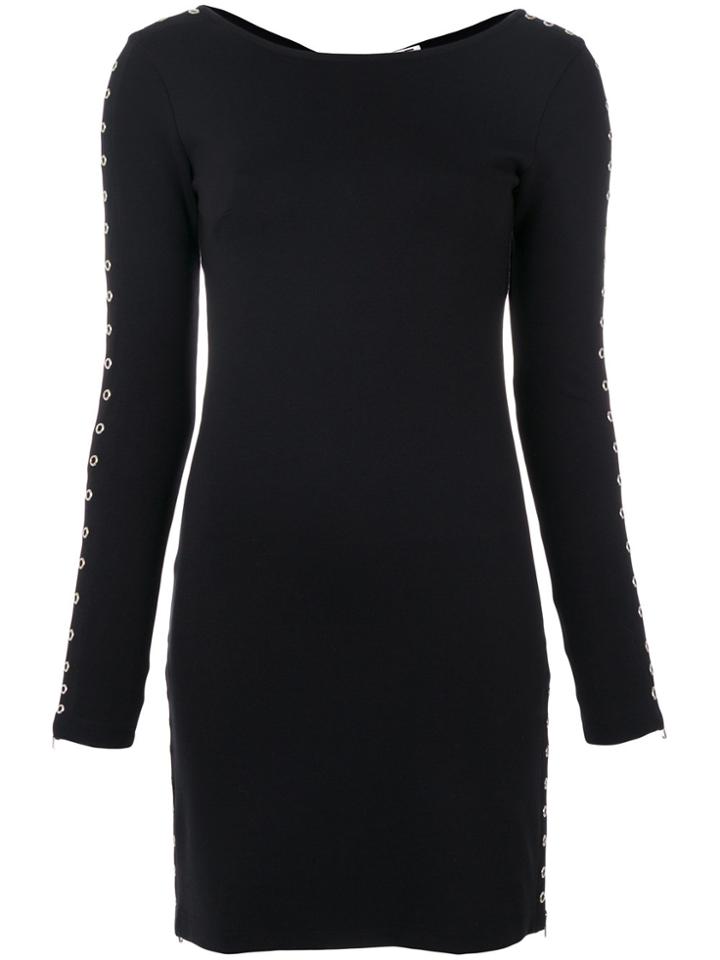 Mcq Alexander Mcqueen Zip Sleeve Short Dress - Black