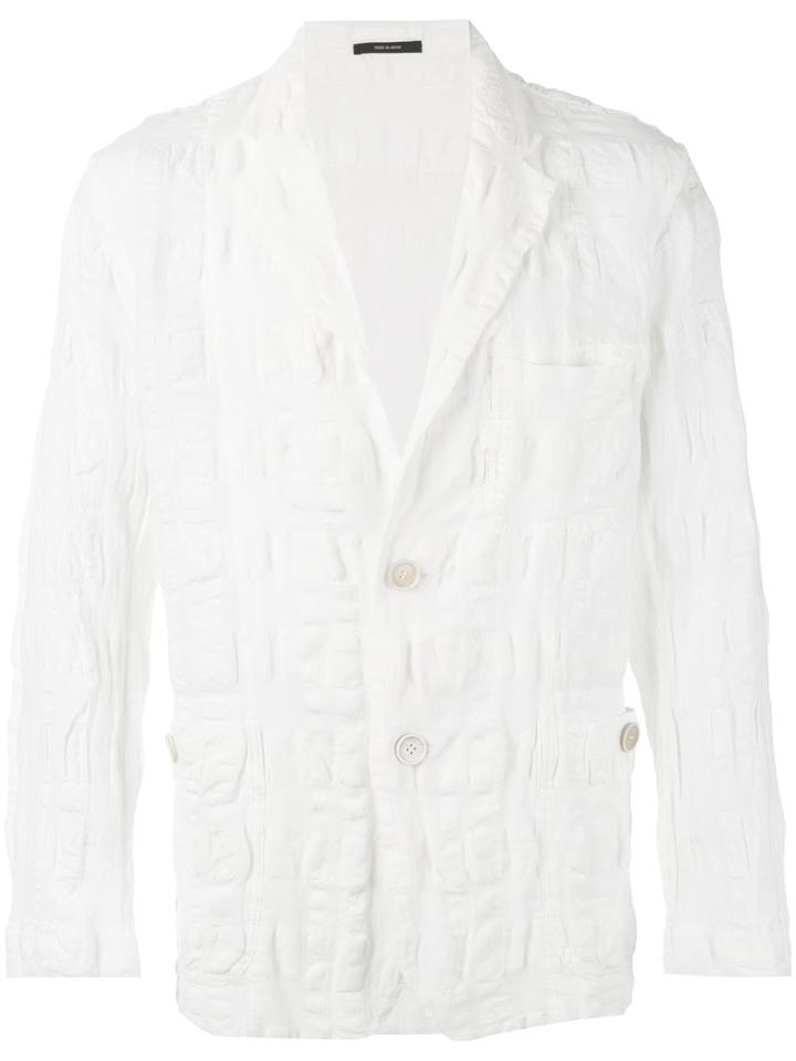 Issey Miyake - Textured Blazer - Men - Cotton/linen/flax - 3, White, Cotton/linen/flax