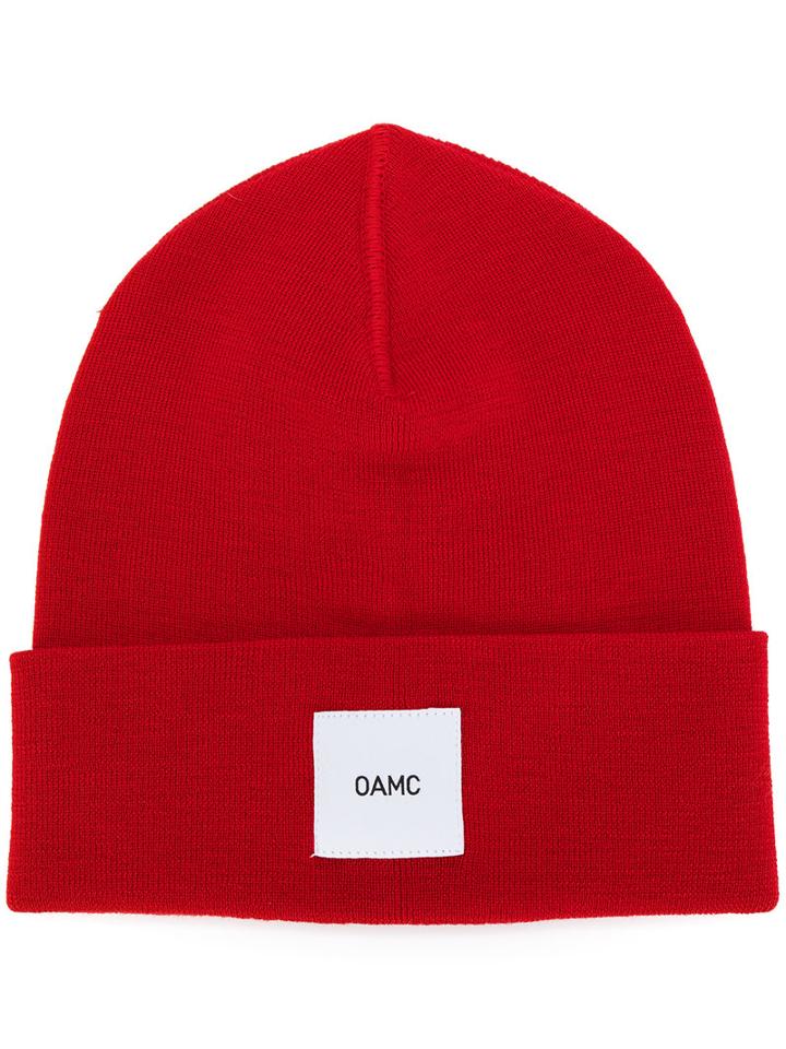 Oamc - Logo Patch Beanie - Men - Virgin Wool - One Size, Red, Virgin Wool