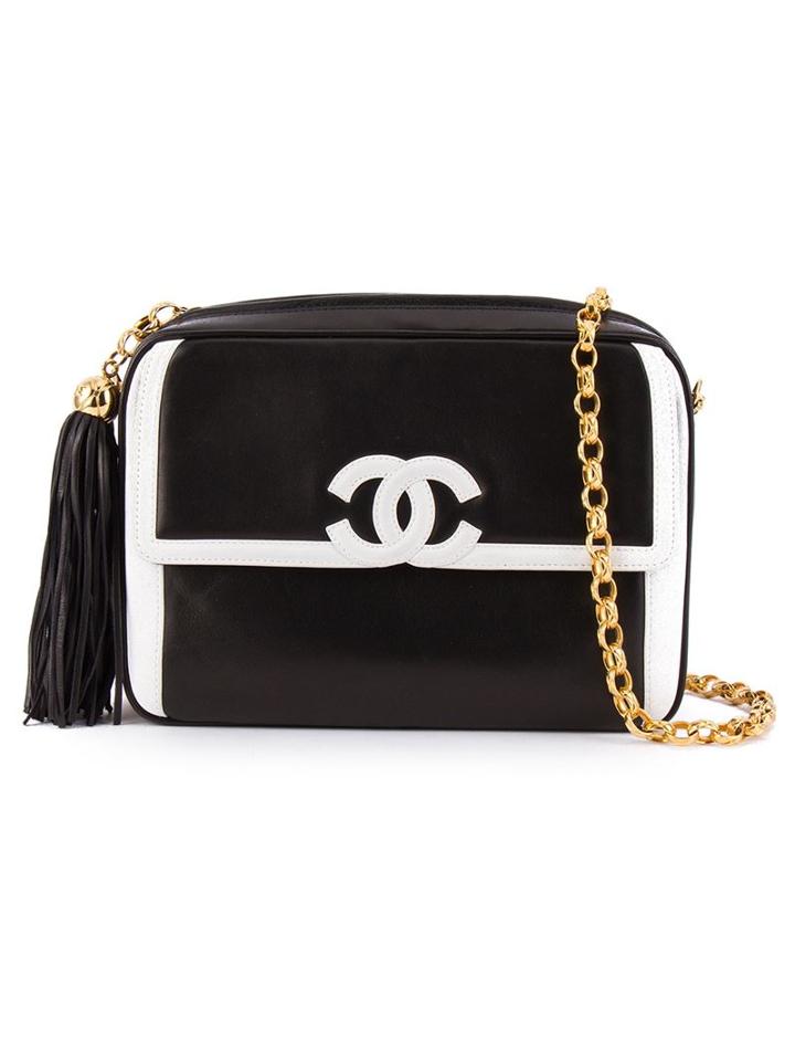 Chanel Vintage Contrast Logo Crossbody Bag
