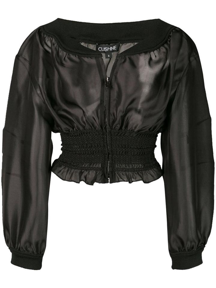 Cushnie Sheer Smock Jacket - Black