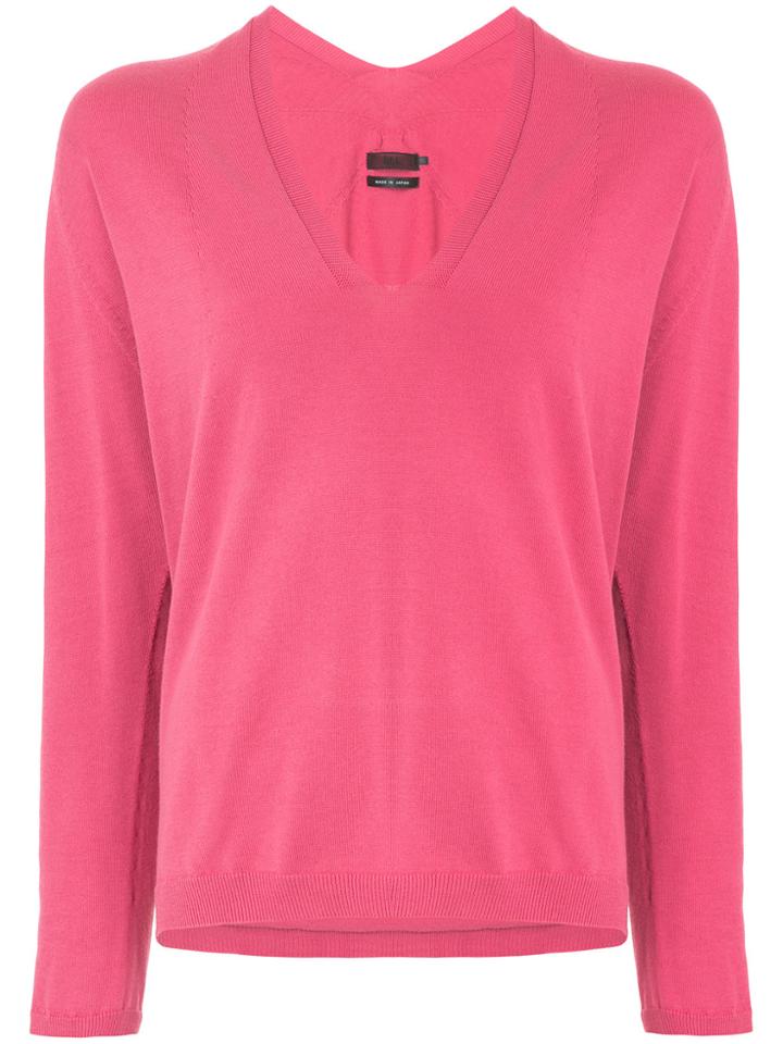 Aula Deep V-neck Jumper - Pink & Purple