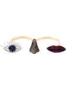 Delfina Delettrez 'polifemo' Diamond, Sapphire, Diamond And Ruby Ring
