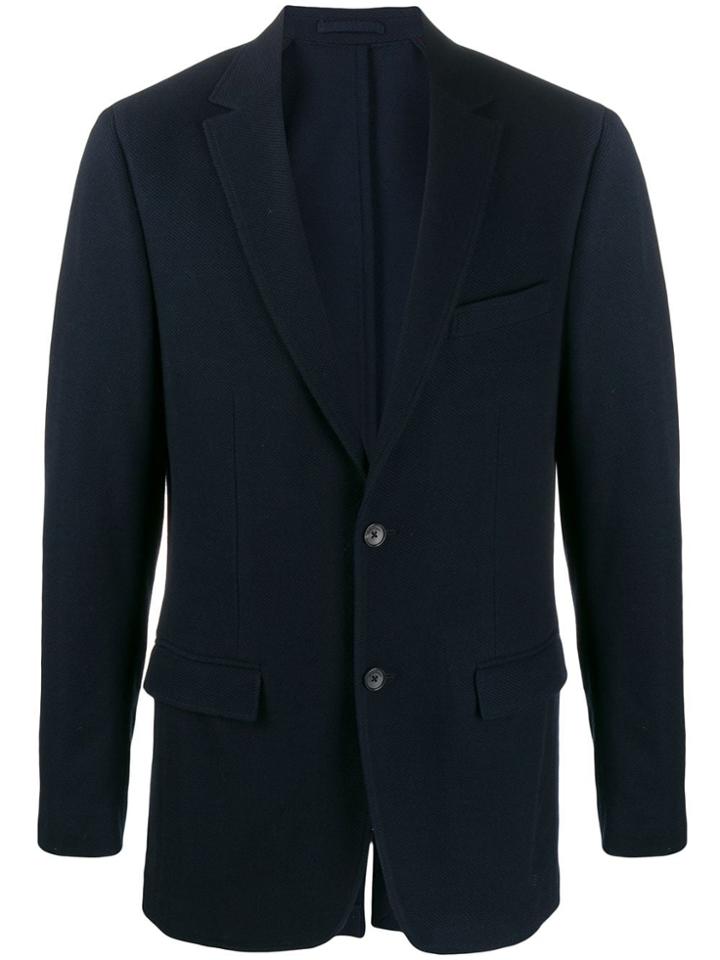 Salvatore Ferragamo Notched Lapel Blazer Jacket - Blue