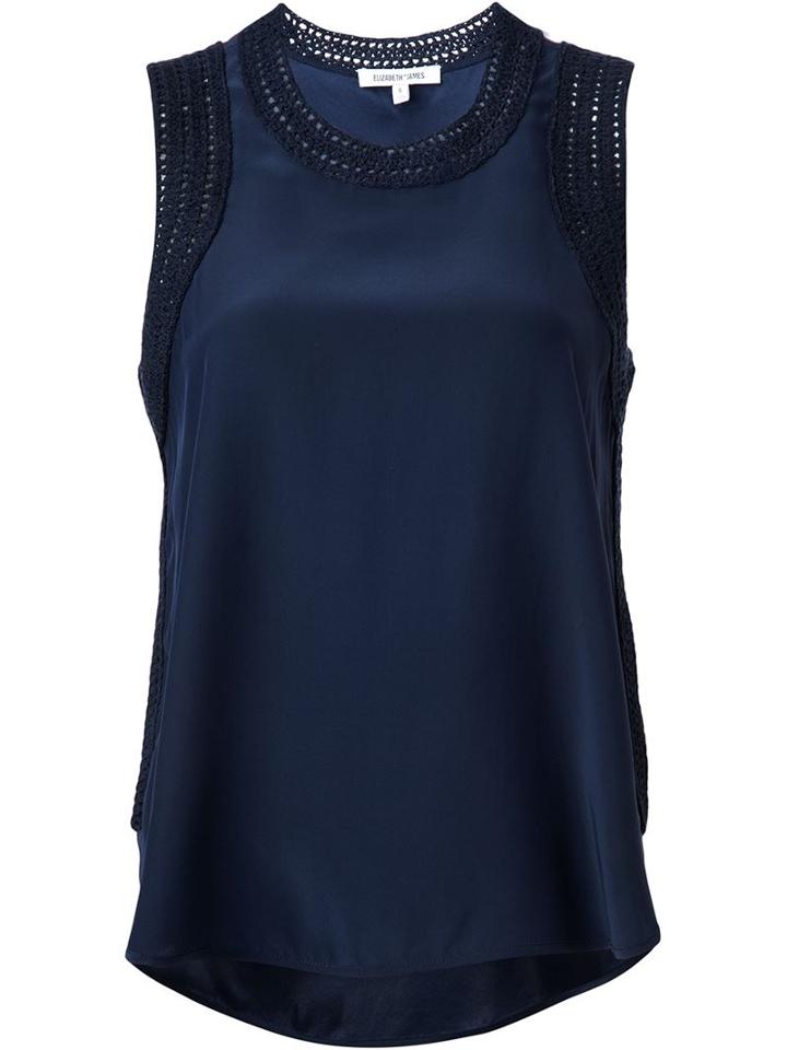 Elizabeth And James Crocheted Trim Detail Top