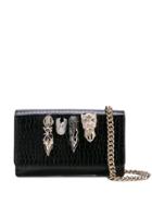 Philipp Plein Skull Crocodile-effect Clutch - Black