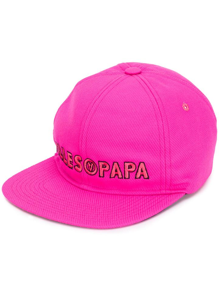 Filles A Papa Embroidered Logo Cap - Pink & Purple
