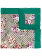 Gucci - Blooms Print Shawl - Women - Silk/modal - One Size, Green, Silk/modal