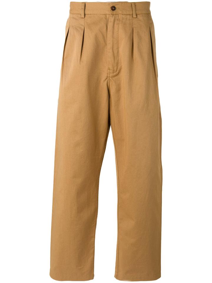 Universal Works Double Pleat Trousers, Men's, Size: 32, Nude/neutrals, Cotton