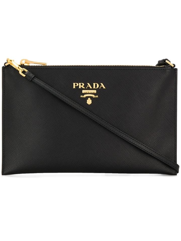 Prada Saffiano Leather Clutch - Black