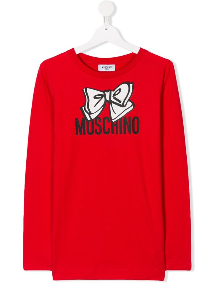 Moschino Kids Teen Logo Bow T-shirt - Red