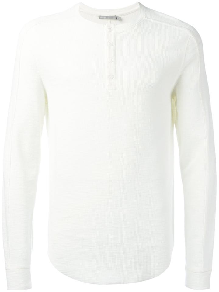 Vince Button Up Collar Sweatshirt - Nude & Neutrals