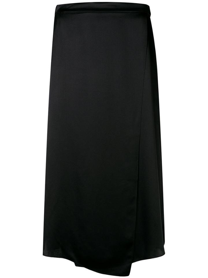 Vince Asymmetric Midi Skirt - Black